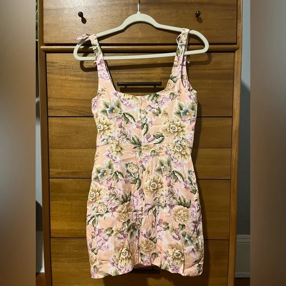 Amanda Uprichard Capulet Floral Tie Shoulder Floral Dress - Size Small - Picture 5 of 8